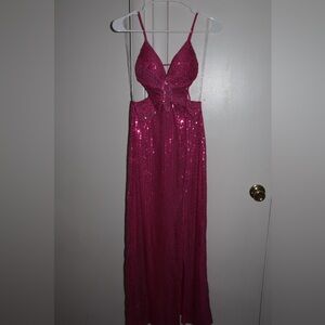 Pink Sequins Long Dress